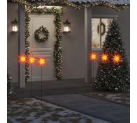 Lumières de Noël avec Piquets LED Pliables Décorations Noël 3 pcs Jaune vidaXL