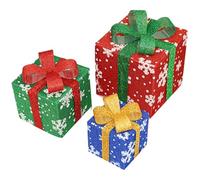 Lumières de Noël, décorations de Noël d'intérieur, 3 pièces, boîte Cadeau éclairée par LED, atmosphère Festive, visuels, boîtes Cadeaux pour la Maison, Le Magasin, l'école, Le bur