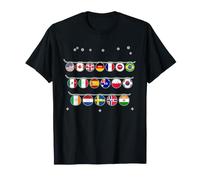 Lumières de Noël Drapeaux du Monde Countryballs T-Shirt