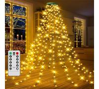 Lumières De Noël En Cascade, Lumières De Noël Extérieures LED Avec Anneau, Lumières De Noël Usb Avec Télécommande, Guirlandes De Lumières De Noël Led Pour L'intérieur Et L'extérieur (Warm,1.5M)