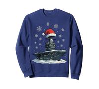 Lumières de Noël enveloppées sur Le Porte-Avions Gerald USS Fun Sweatshirt