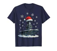 Lumières de Noël enveloppées sur Le Porte-Avions Gerald USS Fun T-Shirt