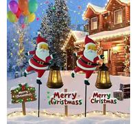 Lumières de Noël pour décorations de Noël en plein air, lumières solaires de bouilloire de Noël, lumières décoratives de jardin, pelouse, lampe de sol en forme de bouilloire de Père Noël, veilleuse