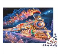 Lumières de Noël sur Le Train Puzzle 1000 Éléments Adolescents 14+ Loisir Détente Puzzle Difficile Qualité Premium Écologique Carton Recyclé 100% 52x38cm/1000pcs