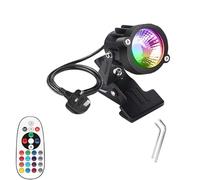 Lumières De Paysage À LED - Lampe À Pince LED RVB Extérieure 5W, Support De Bureau Réglable Résistant À L'eau, Lampe De Projecteur, Éclairage De Tableau Noir Avec Prise Et Télécommande(Multi-coloured)