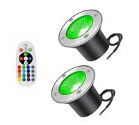 Lumières De Paysage À LED - Lumières Enterrées Extérieures RVB - Projecteur De Jardin Avec Télécommande RF Sans Fil, Lumières De Sol Extérieures RVB Encastrées 12V 24V Couleur Spot De Jardin ( Color :