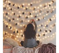 Lumières de Photo Clip Led Lumières 6M 40 Led Bande avec Pinces pour Décoration Chambres Life Photo Chaîne Lumière Transparent Chaîne pour Suspendre Images Guirlande Lumineuse Décor Polaroid