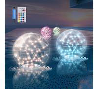 Lumières de Piscine Flottantes à Poêle à L'énergie Solaire 1pcs, 13,8 Pouces Lumières Solaires de Piscine Qui Flottent, Glulobe Gonflable à L'épreuve de l'eau avec Télécommande, (Colorful)