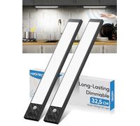 Lumières de Placard à Détecteur de Mouvement, 2500mAh Rechargeable Reglette Led Cuisine Luminosité Réglable, 70 Led Lumiere Led Sans Fil pour Armoire, Escalier - Lumière Blanche Froide, 32,5CM