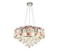Lumières de plafond en cristal Montage Flush Mount Ceramic Rose Flowers Chandelier Pendentif Éclairage pour Salon Chambre
