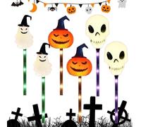 Lumières de poteau LED - Accessoires d'Halloween, décorations lumineuses | Piquets en forme, éclairage solaire pour jardins, idéal pour éclairer les sentiers pendant la nuit des sorcières