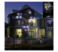 Lumières de projecteur de Noël de LED, Lampe solaire Disco de flocon de neige de noël IP65, projecteur de chute de neige mobile en plein air for décoration de fête de nouvel an et de mariage Une Image
