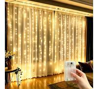 Lumières de rideau LED 8 modes, alimentées par boîte à piles, éclairage féerique pour la décoration murale intérieure, guirlandes lumineuses suspendues pour la maison, parfaites pour la chambre, le ma