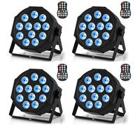 Lumières de Scène, Projecteurs Disco 18W, Led Rgb 4 en 1 pour L'extérieur, Activés Par Le Son avec Télécommande Et Contrôle Dmx, Lumières Dj Wash pour Festivals, Fêtes, Événements, Mariages Et B 4PCS