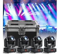 Lumières de scène RGBW - UKing 120W DJ Lyre LED Spot 8 GOBO - DMX pour Concert Disco Bar Fête - Pack de 4 avec Flycase