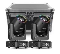 Lumières de scène - U'king 230W RGBW LED DJ Lyre GOBO avec des Bandes Lumineuses - Pack de 2 Avec flycase