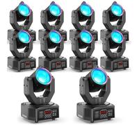 Lumières de Scène - U'king DJ Lyre LED RGBW 120W Avec RGB Bande + Laser - Jeux de Lumiere DJ Rotation à 450° PACK DE 10