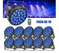 Lumières de scène UKing - Jeux de lumière DJ 27 LED RGBW - Pack de 10