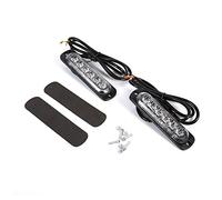 lumières de secours, Qiilu 2pcs 12 / 24V 6 LED Flash Stroboscope Clignotant Lampe urgente Feux de Pénétration pour Voiture Camions SUV Intérieur(jaune+ blanc)