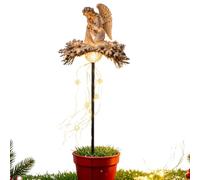 Lumières de sol pour Noël Décorations d'oiseaux rouges imperméables, | Décorations extérieures Noël Pour fête, maison hantée, cour, pelouse, jardin et Ange