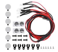 Lumières de toit RC, LED à l'échelle 1:10 télécommande sur chenilles de voiture toit porte-bagages lumières RC abat-jour rond accessoire adapté pour Traxxas Trx4/SCX10 II 90046 90047 1/10 voit(6LED)
