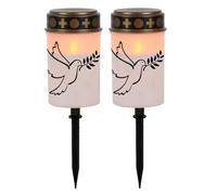 Lumières De Tombeau | Ensemble De 2 Lampes Résistant À L'Eau Pour Bougies Rituelles - Lumières Étanche Pour Jardin Cimetière Chemin Tombe Cour Décorations Fête Maison