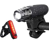 Lumières de vélo Set Ensemble USB rechargeable, phare avant imperméable et arrière-plan arrière, voyants de vélo LED faciles à monter et adapté à tous les vélos avec 4 réglages de mode de lumière