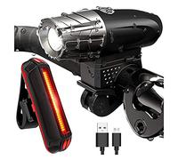 Lumières de vélo Set, feux de vélo rechargeables USB, lumière de cycle de LED lumineux et arrière-feu arrière, imperméable 4 modes d'éclairage, adaptés au vélo de montagne, au VTT, à vélo, à vélo