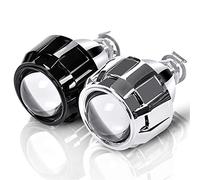 Lumières De Voiture Angel Eyes 2pcs 2,5 pouces Universal BI Xenon HID Projecteur Lentille Argent Black H1 Xenon LED Ampoule H4 H7 Phare de voiture de moto H4 (Color : 2pcs Black LHD)