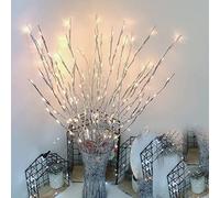 Lumières décoratives de brindilles pour la maison Branches de bouleau blanc éclairées Piquets de chemin avec 20 lumières LED étanches fonctionnant sur batterie pour décoration extérieure et intérieure