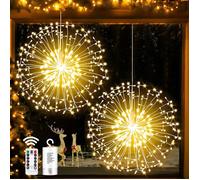 Lumières Décoratives de Feux d'Artifice 4 Pack 240 LED Guirlande Lumineuse de Noël,IP67 étanche Guirlande Lumineuse Fil de Cuivre
