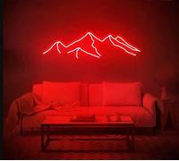 Lumières décoratives LED, Interface USB, montagnes, lever du soleil, coucher de soleil, enseignes au néon, décoration murale, Art de noël, luminosité réglable 34x17cm