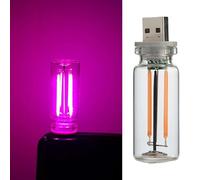 Lumières d'intérieur de voiture USB, 1/5/7 pièces rétro à filament LED à intensité variable - Lampe d'ambiance portable pour véhicule, chambre, bureau, camping et décoration (F 5 pièces)