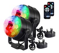 Lumières disco U 'King, télécommande DJ Party Lights 3 W 7 couleurs lumière stroboscopique activée par le son lumières de fête pour Noël, pub, mariage, club, spectacle