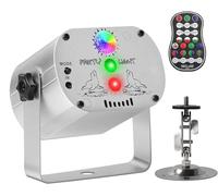 Lumières Discothèque LED RGB, Lumière de fête avec 60+ Effets de Lumière et Télécommande, Câble USB et Batterie intégrée pour Décoration Fête Noël Disco