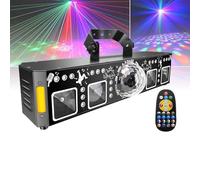 Lumières DJ 7 En 1 Pour Fêtes, Éclairage LED Activé Par Le Son, Spectacle De Lumière Laser Professionnel DMX512 Avec Boule Disco, Stroboscope RGB Et Doré, Lumières Noires, Pour La Maison