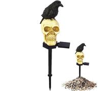 Lumières Du Jardin De Crâne | Entardes D'Halloween Solaires | Décor De Corbeau Squelette | Éclairage De Chemin Extérieur Imperméable Pour La Cour, L'allée, La Passerelle, Les Bordures Du Paysage Et Le