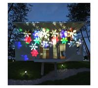 Lumières du projecteur Lampe Solaire Disco de Flocon de Neige de noël IP65, projecteur de Chute de Neige Mobile en Plein air for décoration de fête de Nouvel an et de Mariage(Colorful)