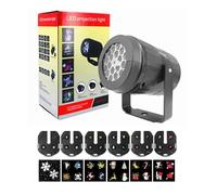Lumières du projecteur Projecteur de Flocons de nei LED 4W, lumières de fête de noël, lumières de scène rotatives, Motif de noël, éclaira de Vacances, décorat de Jardin extérieur(6PCS Cards)