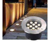 Lumières enterrées extérieures - Lampe d'aménagement paysager à LED moulue, IP66 étanche des projecteurs de Sol en Retrait, 2 V Cour de Paysage de Jardin Rond 24V, lumière souterraine de pelouse