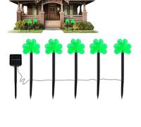 Lumières extérieures de la Saint-Patricks - Shamrocks Solar Pathway Stakes, LED Yard Art | Éclairage de Vacances Vert pour la décoration de l'allée du Jardin de pelouse, Festival Celebration AFF