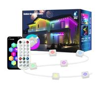 Lumières extérieures permanentes, lumières d'extérieur à LED pour avant-toit, lampe murale Bluetooth intelligente, télécommande et application et commande vocale, IP67 étanche, bande lumineuse RGBIC(9