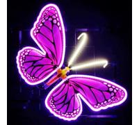 Lumières extérieures pour Jardin à Papillons Résistantes aux intempéries, lumières décoratives Décoration pour Cour, Patio et allée Meilleur Effet oscillant pour la Cour Décorations d'Hal Pink Static