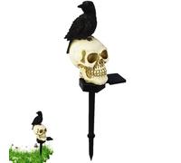 Lumières fantômes d'Halloween pour l'extérieur - Baguettes lumineuses solaires de jardin avec design corbeau - Décoration naturelle lumineuse pour l'intérieur et l'extérieur - Pour jardin, terrasse