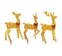 Lumières Festives De Noël - Cadre Flexible, Renne Biche Faon, 350 LED Blanc Chaud | Figurines De Jardin En Métal Autoportantes, Intérieur Et Extérieur, Avec Minuterie, Prise Secteur, Éclairage Domesti
