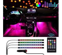 Lumières intérieures de voiture bande lumineuse LED multicolore 12 V pour éclairage de tableau de bord kit étanche avec fonction