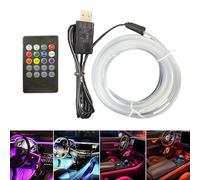 Lumières LED activées par le son - Bande LED à commande vocale 7 couleurs, barre lumineuse musicale avec alimentation USB, garniture intérieure de voiture flexible | Éclairage d'ambiance pour tableau