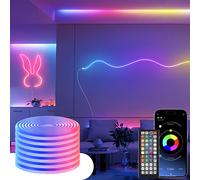Lumières LED en corde néon avec application/télécommande, synchronisation de musique 24V, bande lumineuse RGB Flexible et étanche pour bricolage, pour fête dans la chambre à coucher