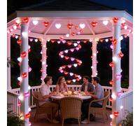 Lumières LED En Forme De Cœur Pour La Saint-Valentin - Décoration Alimentée Par Batterie | Décoration D'intérieur Romantique, Chaîne LED En Forme | Éclairage De La Saint-valentin Pour L'intéri