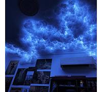 Lumières LED Nuage pour Plafond de Chambre à Coucher Moelleux, lumière d'ambiance pour Salle de Jeu, lumière 3D Thundercloud RVB, Changement de Foudre Multicolore, veilleuse d'ambiance,2m²